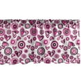 thumbnail image 1 of Ambesonne Love Window Valance, Pink Hearts and Circles, 42" x 18", Pink Black White, 1 of 3