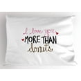 thumbnail image 1 of Ambesonne Love You More Pillow Sham, Donut and Hearts, 26" X 20", Multicolor, 1 of 2
