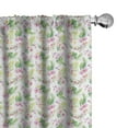 thumbnail image 1 of Ambesonne Luau 4-Panel Curtains, Hawaiian Hibiscus Leaves, 56"x63", Pale Pink Yellow Green, 1 of 4