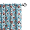 thumbnail image 1 of Ambesonne Luau Window Curtains, Island Vegetation Leaves, Each 28" W x 84" L, Sky Blue and Vermilion, 1 of 4