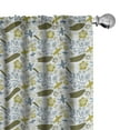 thumbnail image 1 of Ambesonne Luau Window Curtains, Summer Surfers and Plants, Each 28" W x 95" L, Olive Green Slate Blue, 1 of 4