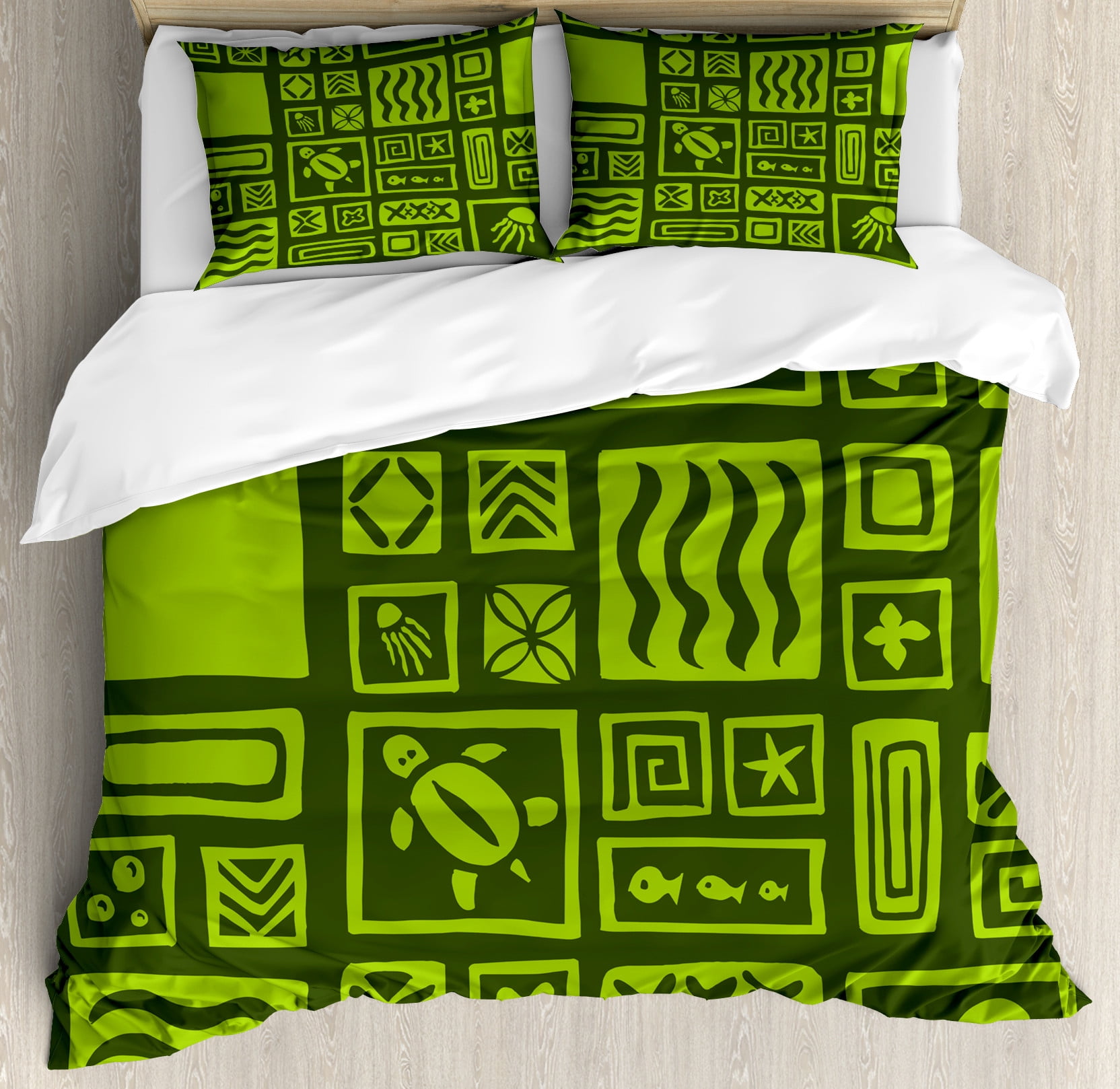 Tahiti Duvet Cover Set - Green Curve Style main image 1