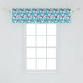 thumbnail image 1 of Ambesonne Luau Window Valance, Palm Tree Leaves with Hibiscus Petals Exotic Island Vegetation Pattern, Curtain Valance for Kitchen Bedroom Decor with Rod Pocket, 54" X 12", Sky Blue and Vermilion, 1 of 2