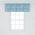 thumbnail image 1 of Ambesonne Luau Window Valance, Palm Tree Leaves with Hibiscus Petals Exotic Island Vegetation Pattern, Curtain Valance for Kitchen Bedroom Decor with Rod Pocket, 54" X 18", Sky Blue and Vermilion, 1 of 3