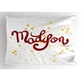 thumbnail image 1 of Ambesonne Madison Pillow Sham, Cursive Alphabet Design, 36" X 20", Ruby and Mustard, 1 of 2