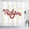 thumbnail image 1 of Ambesonne Madison Shower Curtain, Cursive Alphabet Design, 69"Wx84"L, Ruby and Mustard, 1 of 3