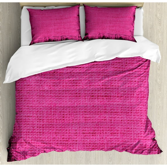 Ambesonne Magenta Duvet Cover Sets, Futuristic Grungy Murky, 2-King, Fuchsia Pink