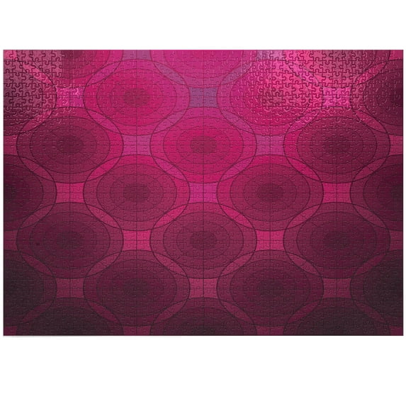Ambesonne Magenta Jigsaw Puzzle, Disc Circle Shapes, Heirloom-Quality Fun Activity for Family Durable Cardboard, 1000 pcs, Magenta