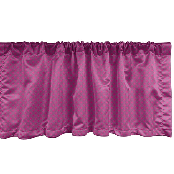Ambesonne Magenta Window Valance, Traditional Circles, 54" X 12", Magenta and Eggplant
