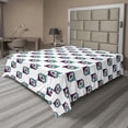 thumbnail image 1 of Ambesonne Magic Flat Bedding Sheet Soft Top Sheet, Geometric Shapes with Eyes, Full, Dark Seafoam and Plum, 1 of 1