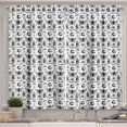thumbnail image 1 of Ambesonne Magic Moon Kitchen Curtains, Monochrome Occult Sketch, 55"x30", Black White, 1 of 3