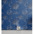 thumbnail image 1 of Ambesonne Magic Moon Peel & Stick Wallpaper for Home, Monochrome Celestial Sun, 13"x72", Sea Blue and Warm Taupe, 1 of 6