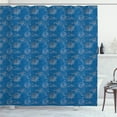thumbnail image 1 of Ambesonne Magic Moon Shower Curtain, Monochrome Celestial Sun, 69"Wx70"L, Sea Blue and Warm Taupe, 1 of 5