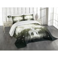 thumbnail image 1 of Ambesonne Magic Quilted Bedspread Set 3 Pcs, Unicorn Horse with Tree, Queen Size, Yellow Hunter Grey, 1 of 5