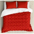 thumbnail image 1 of Ambesonne Magician Duvet Cover Sets, Irregular Stars and Wands, 2-King, Vermilion Dark Taupe, 1 of 3