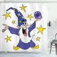 thumbnail image 1 of Ambesonne Magician Shower Curtain, Wizard and Crystal Ball, 69"Wx70"L, Mustard Dark Violet, 1 of 4