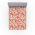 thumbnail image 1 of Ambesonne Magnolia Pattern Fitted Sheet, Art Delicate Bloom, Queen Size, Pale Ruby Fern Green, 1 of 5