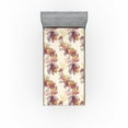 thumbnail image 1 of Ambesonne Magnolia Pattern Fitted Sheet, Flowers Delicate, Twin Size, Pale Peach Dark Coral, 1 of 5