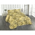 thumbnail image 1 of Ambesonne Magnolia Quilted Bedspread Set 3 Pcs, Butterfly and Blooms Print, Twin, Charcoal Grey Pale Green, 1 of 4