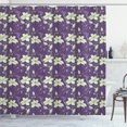 thumbnail image 1 of Ambesonne Magnolia Shower Curtain, Retro Garden Art Blossoms, 69"Wx70"L, Pale Green and Plum, 1 of 4