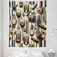 thumbnail image 1 of Ambesonne Man Cave Tapestry Twin Size, Iced Whiskey Watches Cigar, 68"x88", Amber Brown and Taupe, 1 of 2