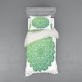 thumbnail image 1 of Ambesonne Mandala Bedding Set 3 Pcs, Ornate Floral Design, Twin XL, Apple Green and White, 1 of 3