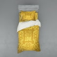 thumbnail image 1 of Ambesonne Mandala Bedding Set 3 Pcs, Romantic Words Swirls, Twin XL, Yellow, 1 of 2