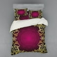 thumbnail image 1 of Ambesonne Mandala Bedding Set 4 Pcs, Purple Frame Curls, Queen, Pale Yellow Fuchsia, 1 of 3