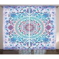 thumbnail image 1 of Ambesonne Mandala Curtains 2 Panel Set, Floral Medallion Design, 108" x 96", Turquoise Purple, 1 of 3