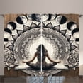 thumbnail image 1 of Ambesonne Mandala Curtains 2 Panel Set, Moon Phases and Lady Floral, 108" x 90", Cocoa Charcoal Grey White, 1 of 2