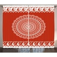thumbnail image 1 of Ambesonne Mandala Curtains 2 Panel Set, Paisley Side Border Design, 108" x 90", Burgundy White, 1 of 1