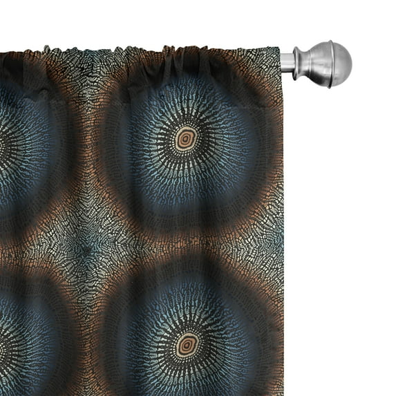 Ambesonne Mandala Curtains, Bohemian Round Dots Design, Pair of 28"x95", Multicolor