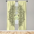 thumbnail image 1 of Ambesonne Mandala Curtains, Eastern Retro Lotus Motif, Pair of 28"x63", Pastel Green, 1 of 2