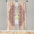 thumbnail image 1 of Ambesonne Mandala Curtains, Eastern Retro Lotus Motif, Pair of 28"x63", Peach, 1 of 2