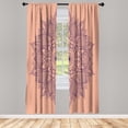 thumbnail image 1 of Ambesonne Mandala Curtains, Eastern Retro Lotus Motif, Pair of 28"x84", Salmon Purple, 1 of 2