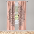 thumbnail image 1 of Ambesonne Mandala Curtains, Eastern Retro Lotus Motif, Pair of 28"x84", Salmon, 1 of 2