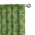 thumbnail image 1 of Ambesonne Mandala Curtains, Floral Circles Leaves, Pair of 28"x84", Green Yellow, 1 of 5