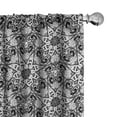 thumbnail image 1 of Ambesonne Mandala Curtains, Lace Like Lotus Flower Form, Pair of 28"x63", Black White, 1 of 5