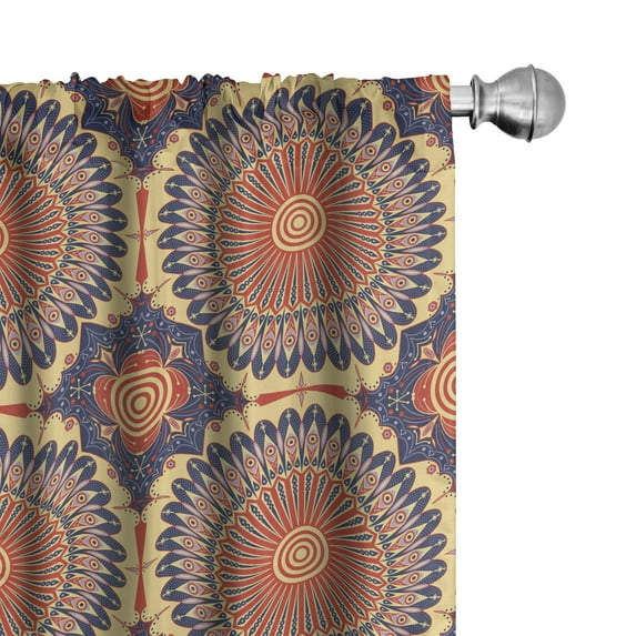 Ambesonne Mandala Curtains, Moorish Motif, Pair of 28"x84", Multicolor