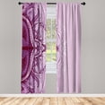 thumbnail image 1 of Ambesonne Mandala Curtains, Traditional Lace Floral Art, Pair of 28"x95", Pale Fuchsia, 1 of 2