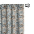 thumbnail image 1 of Ambesonne Mandala Curtains, Vintage Style Flourish, Pair of 28"x63", Pale Orange Blue Black, 1 of 5