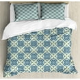 thumbnail image 1 of Ambesonne Mandala Duvet Cover Set, Curvy Floral Motifs, 2-Calking, Reseda Green Pale Blue, 1 of 6
