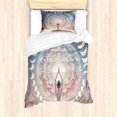 thumbnail image 1 of Ambesonne Mandala Duvet Cover Set, Pastel Yoga Lady with Moon, Twin, Pale Pink Blue Grey Tan, 1 of 2