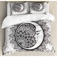 thumbnail image 1 of Ambesonne Mandala Duvet Cover Sets, Moon Stars Bohemian Pattern, 2-King, White Beige and Black, 1 of 3