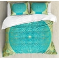 thumbnail image 1 of Ambesonne Mandala Duvet Cover Sets, Vibrant Exotic Motifs, 2-King, Sky Blue and Yellow, 1 of 3