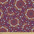 thumbnail image 1 of Ambesonne Mandala Fabric by the Yard Upholstery, Colorful Circular Floral, 3 Yards, Dark Yellow Plum Purple, 1 of 5