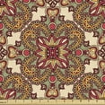 thumbnail image 1 of Ambesonne Mandala Fabric by the Yard Upholstery, Flora Leaves, 1 Yard, Pale Orange Dark Coral, 1 of 5