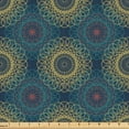 thumbnail image 1 of Ambesonne Mandala Fabric by the Yard Upholstery, Floral Rounds Ancient Art, 2 Yards, Pale Earth Yellow Teal, 1 of 1