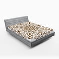 thumbnail image 1 of Ambesonne Mandala Fitted Sheet, Abstract Vector Floral, Full Size, Brown and White, 1 of 2