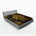 thumbnail image 1 of Ambesonne Mandala Fitted Sheet, Boho Paisley Folklore, Queen Size, Charcoal Grey Mustard, 1 of 2